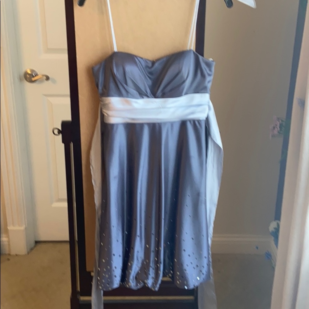 Dress Barn semi-formal dress 8 gray silver